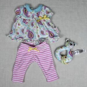 American Girl Doll Bitty Baby 2016 Costco Inc. set: dress, toy and striped Pants